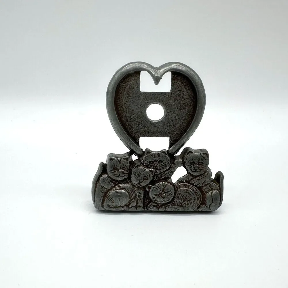 Small Desk Pewter Cat Heart Frame Small